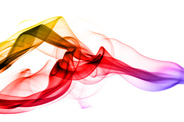 Image showing Bright colored puff of abstract smoke
