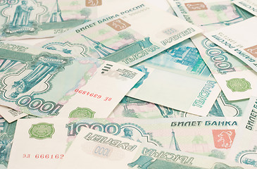 Image showing Close-up of russian roubles