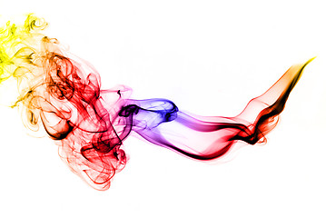 Image showing Abstract Colored Smoke shape over white