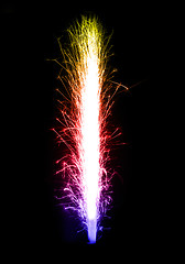 Image showing Gradient colored birthday fireworks candle 