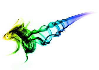 Image showing Abstract colorful Fume on the white