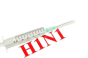 Image showing Swine FLU H1N1 disease alert - syringe with needle