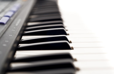 Image showing Extreme Closeup of piano keyboard