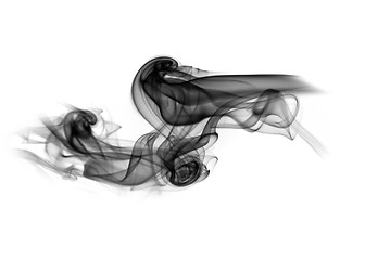 Image showing Magic abstract fume curves over white 