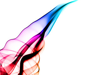 Image showing Gradient colored fume abstract shape over white