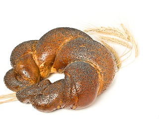 Image showing Tasty bagel with poppy seeds
