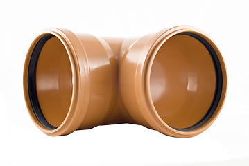 Image showing Plastic T-shaped sewer tube isolated