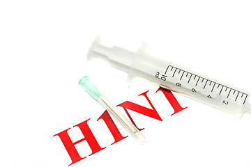 Image showing Swine FLU H1N1 notice - syringe