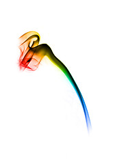 Image showing Colorful Fume abstract gradient shape over white 