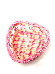 Image showing Pink woven basket for gifts on white