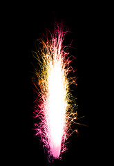 Image showing Red and yellow birthday fireworks 