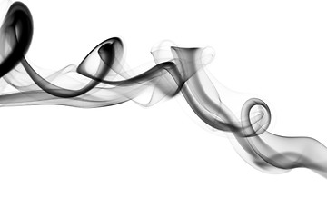 Image showing Abstract smoke waves on white