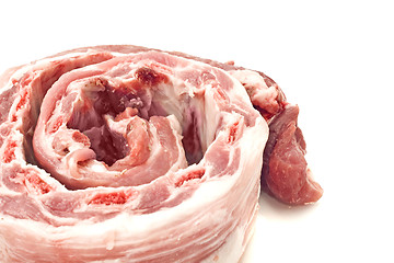 Image showing Rolled pork ribs and meat isolated