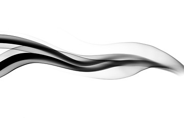 Image showing Black Abstraction. Fume wave on white 