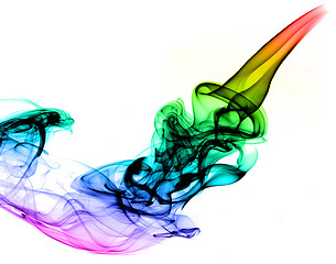 Image showing Abstract Colored Fume on the white