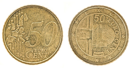 Image showing 50 Euro cents- European Union money