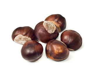 Image showing Autumn yield - Pile of chestnuts 