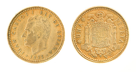 Image showing Una or 1 peseta - former Spanish money