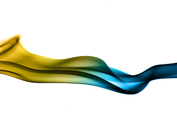 Image showing Gradient colored fume abstract over white 