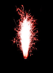 Image showing Red birthday fireworks 