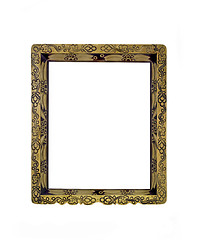 Image showing Vertical carved frame for picture or portrait isolated