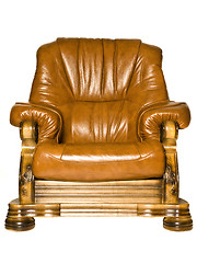 Image showing Antique leather armchair isolated