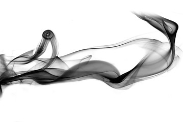 Image showing Black fume curves on the white background