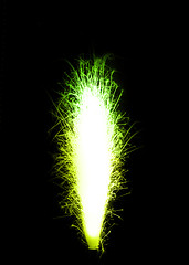 Image showing Green birthday fireworks candle 