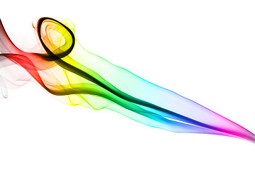 Image showing Bright colored smoke abstract shapes