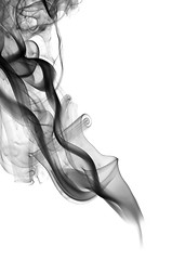 Image showing Abstract smoke curves over white 