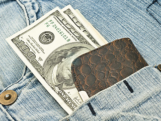 Image showing Wallet, US dollars in the pocket