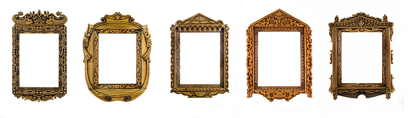 Image showing Collage of wooden carved Frames for picture or portrait