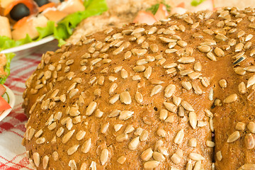 Image showing Closeup of Bread with seeds