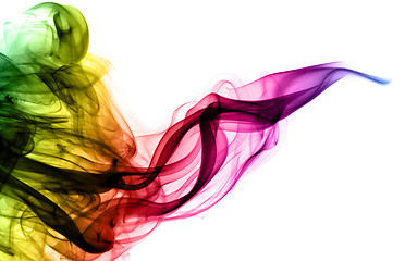 Image showing Abstract colorful fume curves 