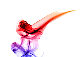 Image showing Abstract colored gradient Puff of smoke over white 