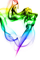 Image showing Bright colorful fume abstract shapes 