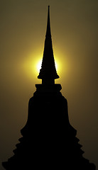 Image showing Stupa at sunset