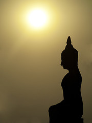 Image showing Buddha and sunset