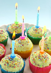 Image showing Birthday Candle Cup Cakes