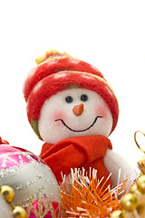 Image showing Close-up of Funny Christmas snowman