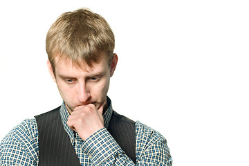 Image showing Pensive businessman