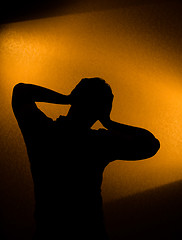 Image showing Depression and pain - silhouette of man