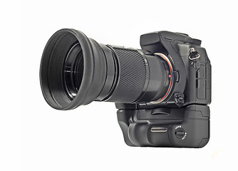 Image showing Professional camera with telephoto lens