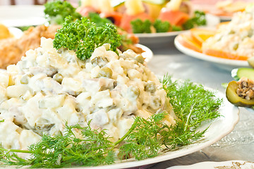 Image showing Russian salad - Banquet in the restaurant