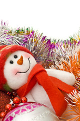 Image showing Christmas snowman with decoration balls 