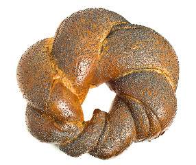 Image showing Tasty bagel with poppy seeds isolated