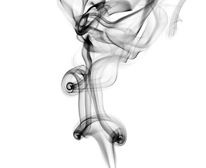 Image showing Abstract black smoke on white 