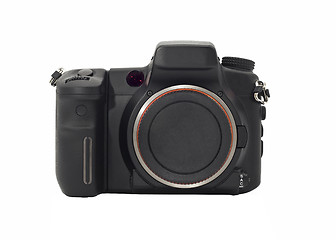 Image showing Front view of professional Dslr camera body isolated