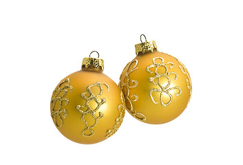 Image showing Two Beautiful Christmas decoration balls