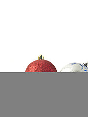 Image showing Xmas and New Year greetings - colorful decoration balls